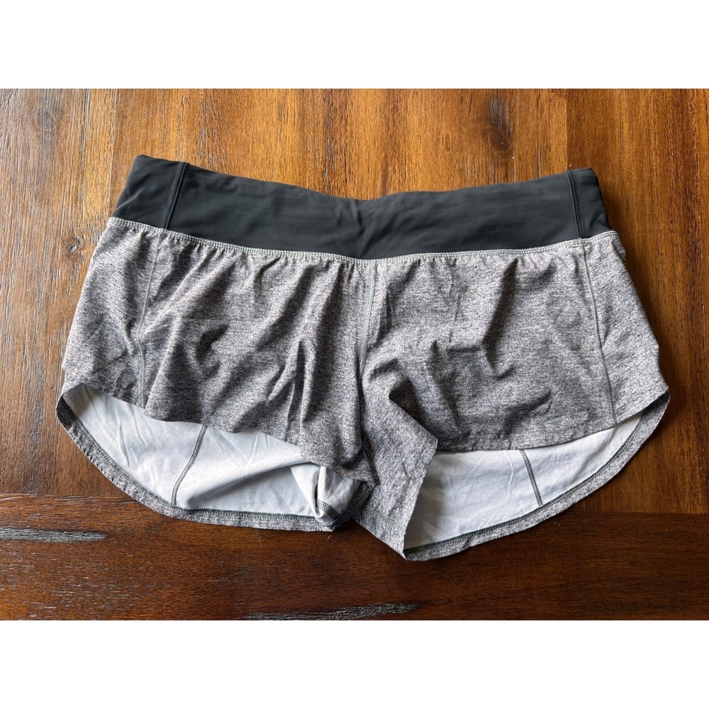 Lululemon Speed Up Shorts 2.5 Heathered Gray Black Running Size 10